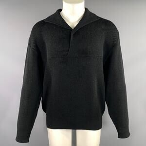BERGDORF GOODMAN Size M Black Knit Wool Sweater